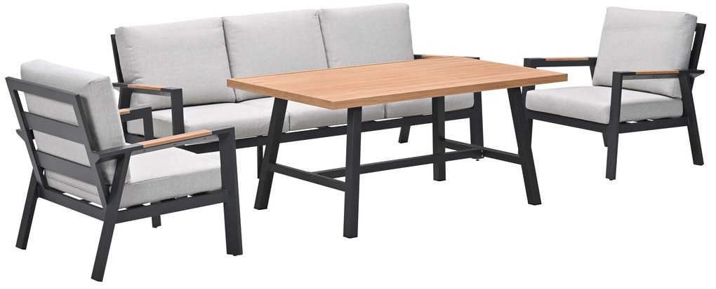 Záhradný hliníkový nábytok ELATI 3 antracit + drevodekor