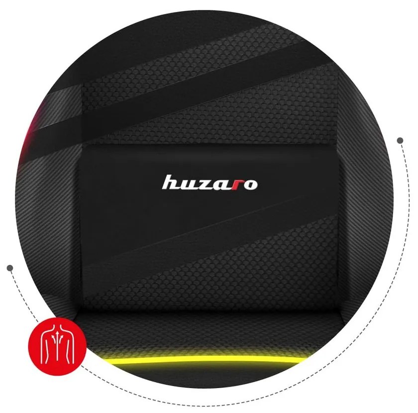 Huzaro Herné kreslo Force 4.4 s LED osvetlením - černá