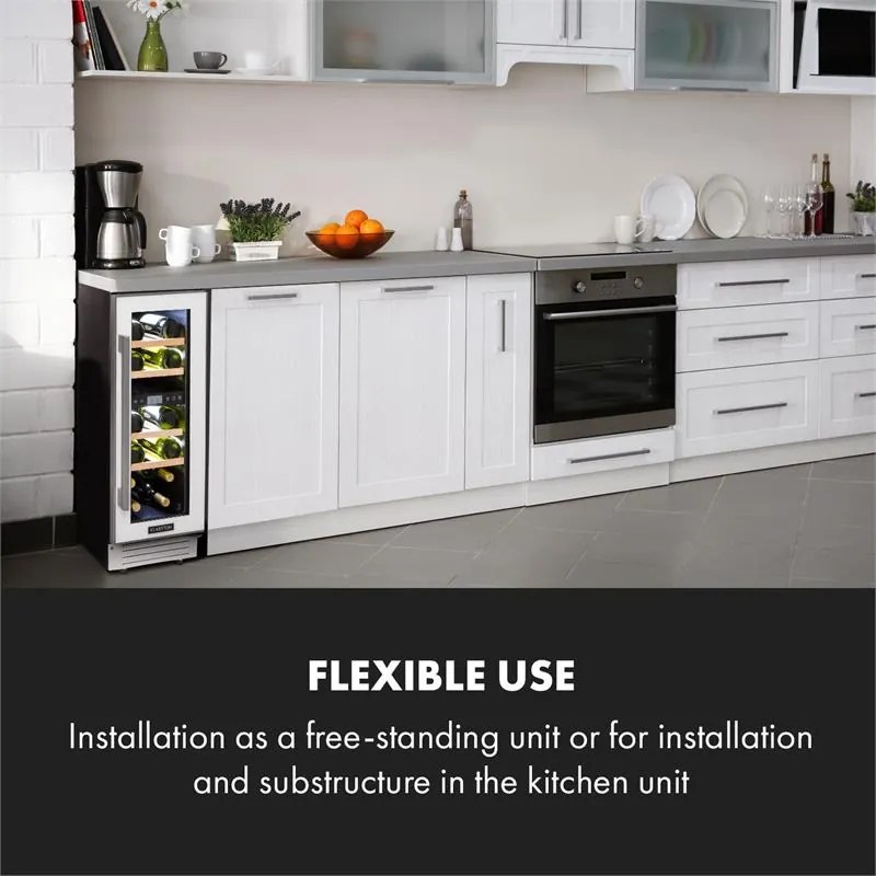 Klarstein Vinovilla 17, dvojzónová vinotéka, 53 l, 17 fliaš, 3-farebné LED osvetlenie, biela