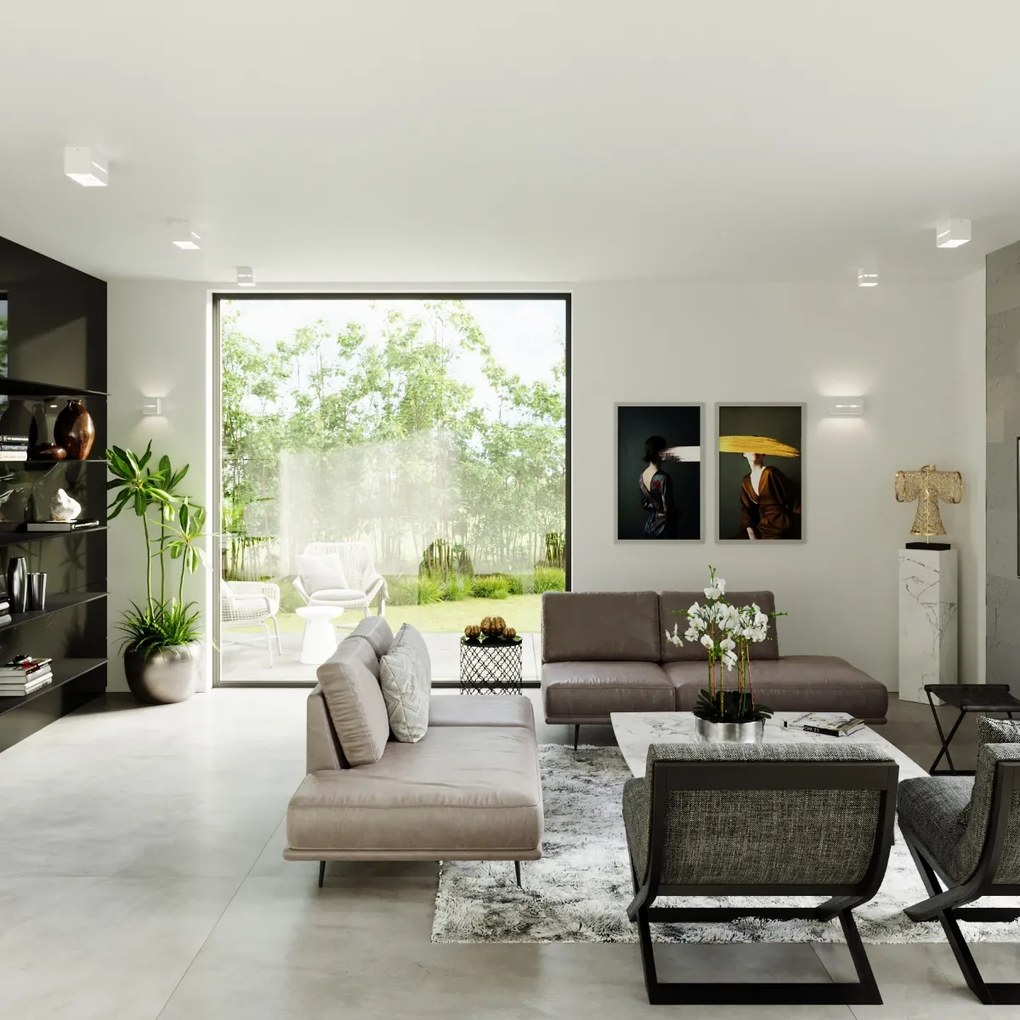 Nástenné svietidlo Lobo Maxi, 1x biele kovové tienidlo