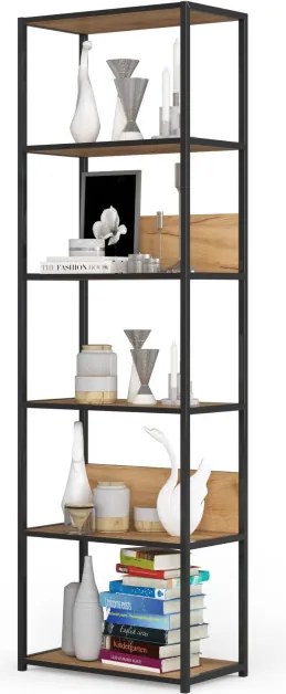 Policový regál 600 čierny / dub craft