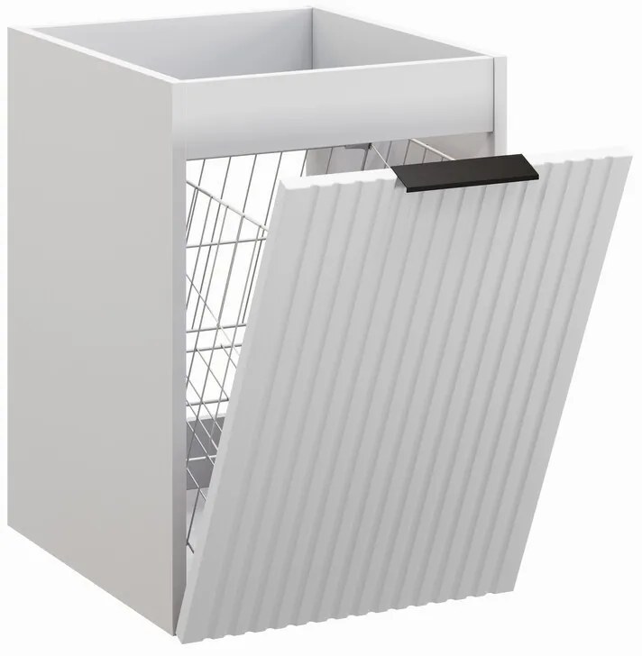 Závesná kúpeľňová skrinka s košom na bielizeň Casad 40 cm biela