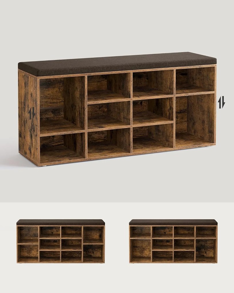 Botník Vasagle Endersen 104 cm hnedý/čierny