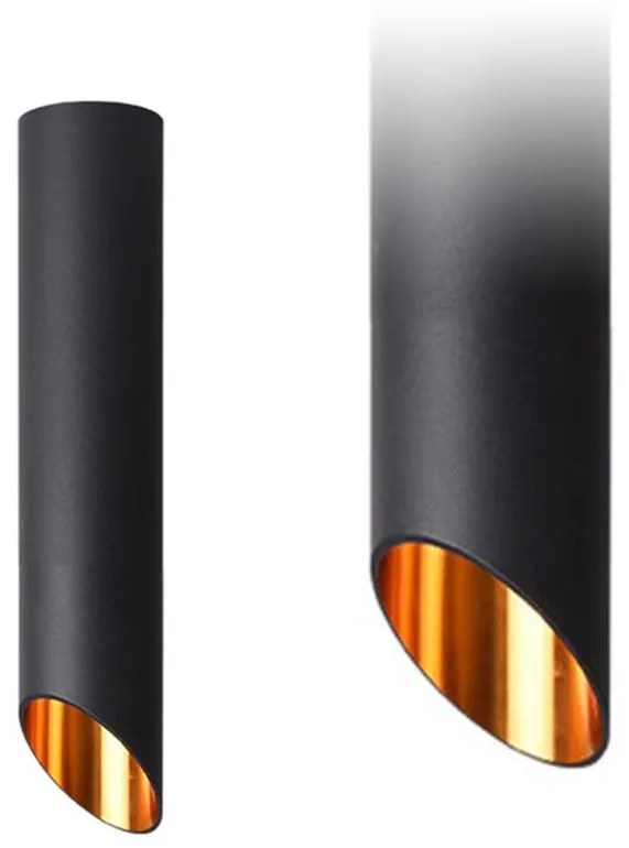 Toolight - Dizajnová závesná lampa DIAMENT APP572-1C, čierna-zlatá, OSW-03691