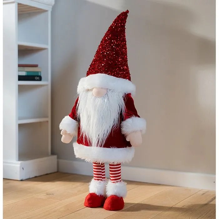 Dekoračná figúrka škriatok, výška: 83 cm, červená