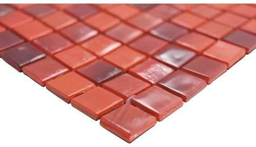 Sklenená mozaika GM MRY 300 štvorec 29,5x29,5 cm sklo červená