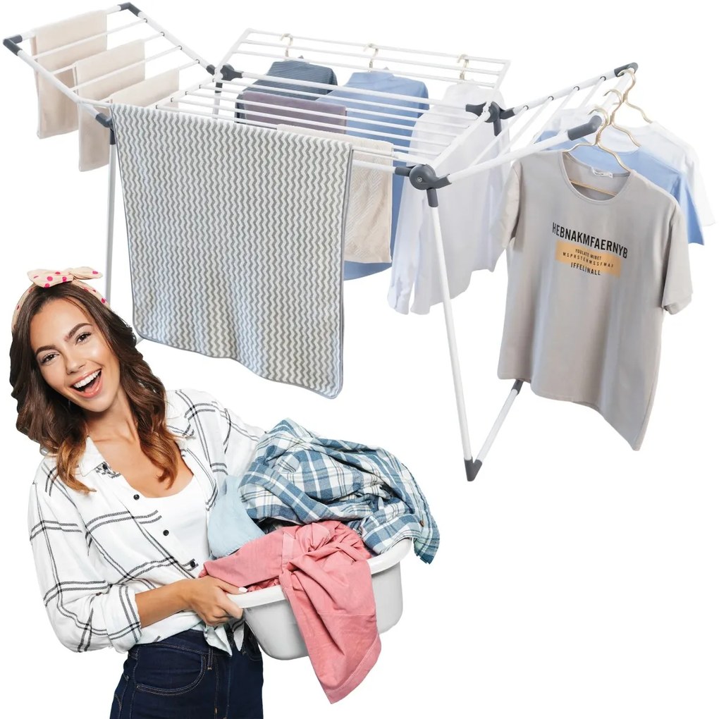 Sušiak na bielizeň TIANA biely/antracitový