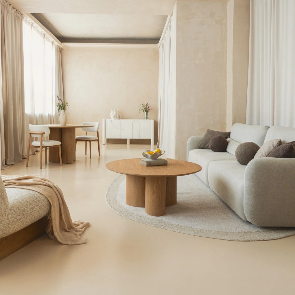 Okrúhly konferenčný stolík Torino 100 cm dub prírodný