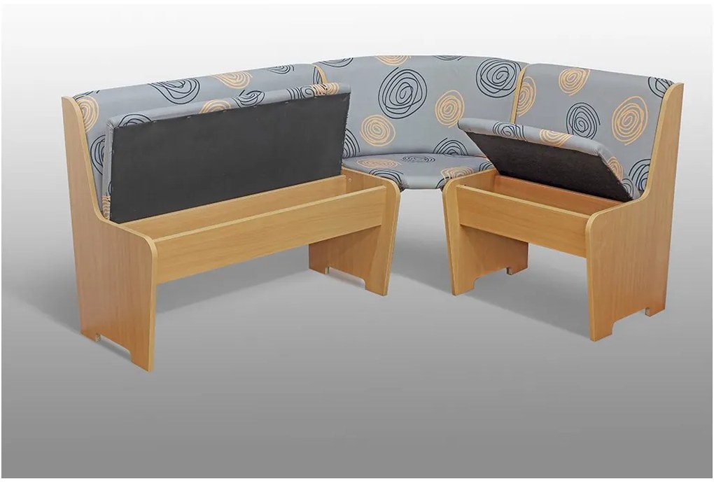 Nabytekmorava Rohová lavica so stolom farba lamina: agát (akát), čalúnenie vo farbe: Mega 31 losos