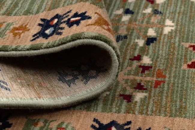 Koberec KESHAN, strapce 6902/53533 zelený / terakota