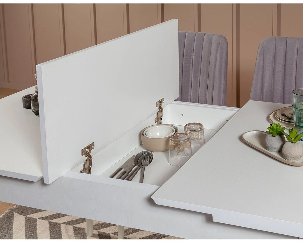 Jedálenský set Vina 5D biela/sivá