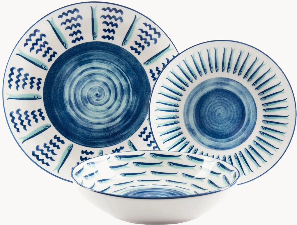 Porcelánová súprava riadu Mediterraneo, 6 osôb, 18 ks