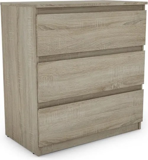 Zásuvková komoda Carlos 753S, dub sonoma, výška 80 cm