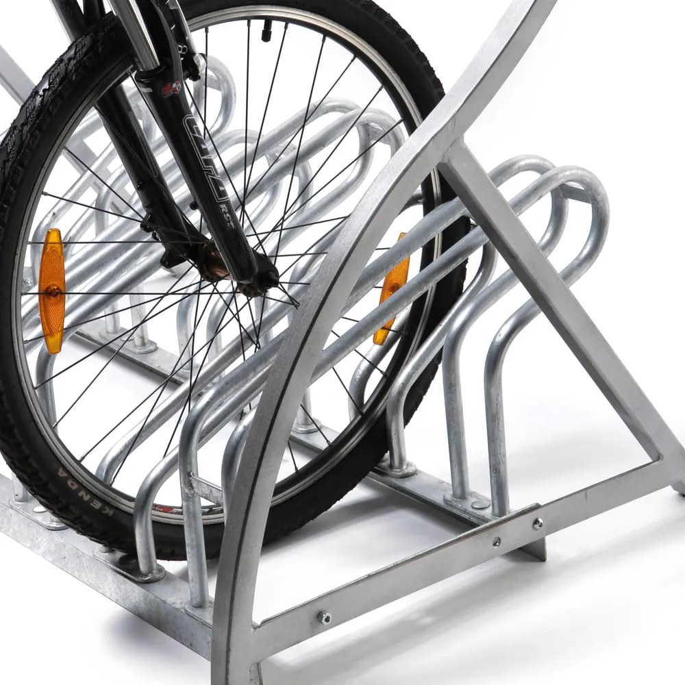 Stojan na bicykle, 6 miest, strieborná