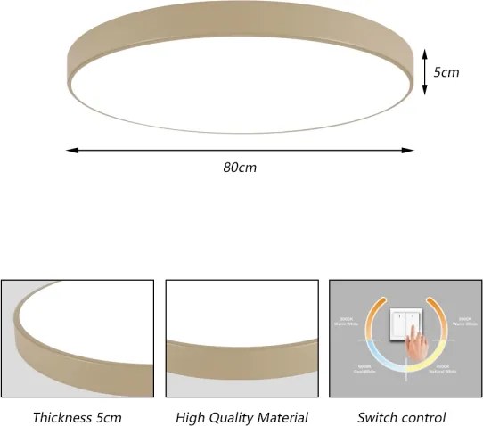 Brilagi-LED Stropné svietidlo POOL LED/100W/230V 3000/4500/6000K pr. 80 cm béžové