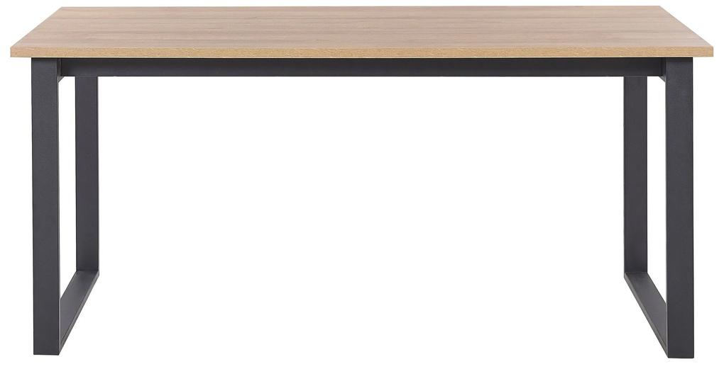 Jedálenský stôl 160 x 80 cm tmavé drevo/čierna BERLIN Beliani