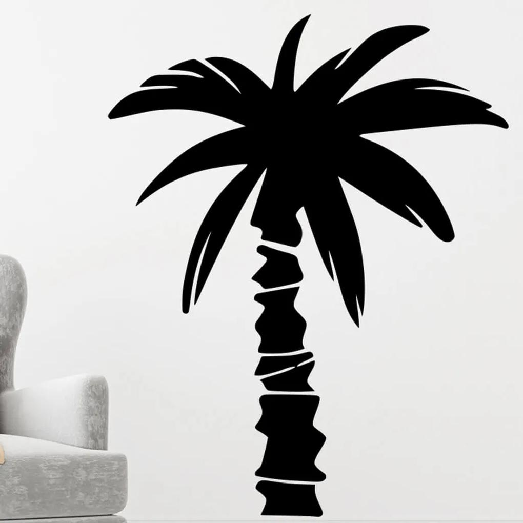 Veselá Stena Samolepka na stenu na stenu Tropická palma Farba: černá