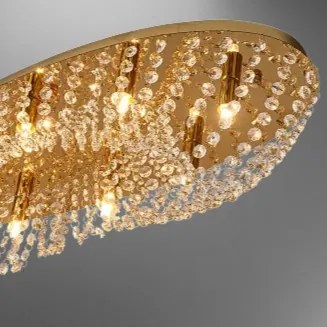 Strop svietidlo LUXERA 62440 GOLD ELIPTHON krištáľ 65CM