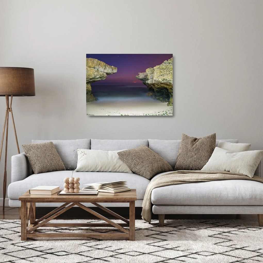 Sklenený obraz - morský útes (70x50 cm)