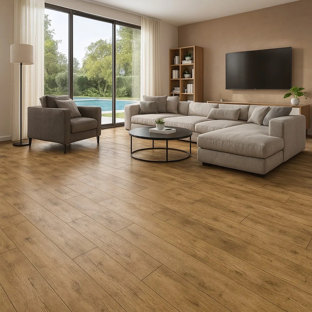 Beauflor, AKCIA: 50x650 cm PVC podlaha - lino Texalino Supreme 7801 Valley Oak, šíře, hnedá, filc, chodba / predsieň