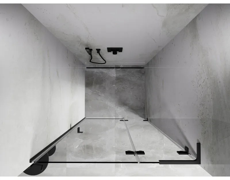 Mexen, Mexen Lunar L pravé otočné sprchové dvere 110 cm, transparentné, pištoľový kov - 834L-110-000-95-00-P