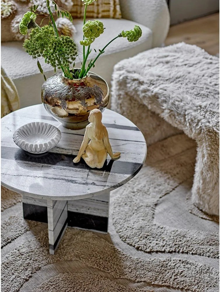 Čierno-biely mramorový okrúhly konferenčný stolík ø 61 cm Rosito – Bloomingville