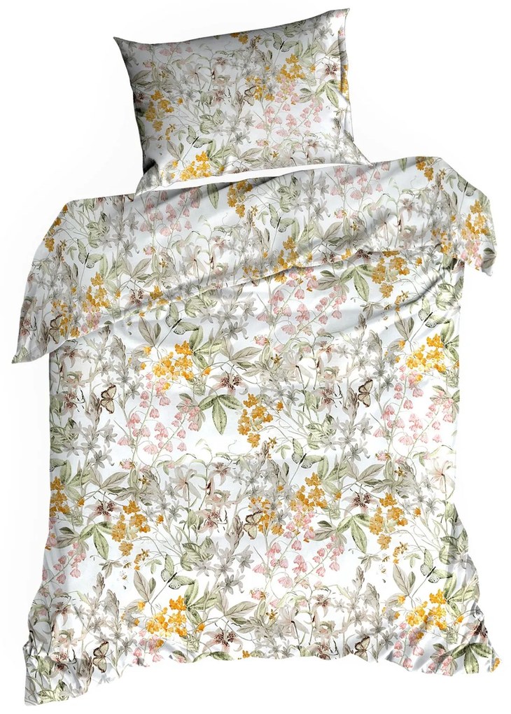 RENFORCÉ OBLIEČKY PAULA 160X200 CM, 2 KS 70X80 CM KVETY