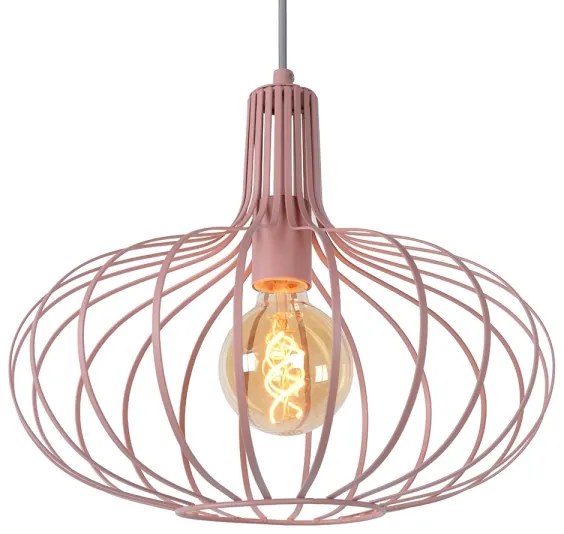 Lucide 78393/38/66 - Luster na lanku MERLINA 1xE27/60W/230V ružová
