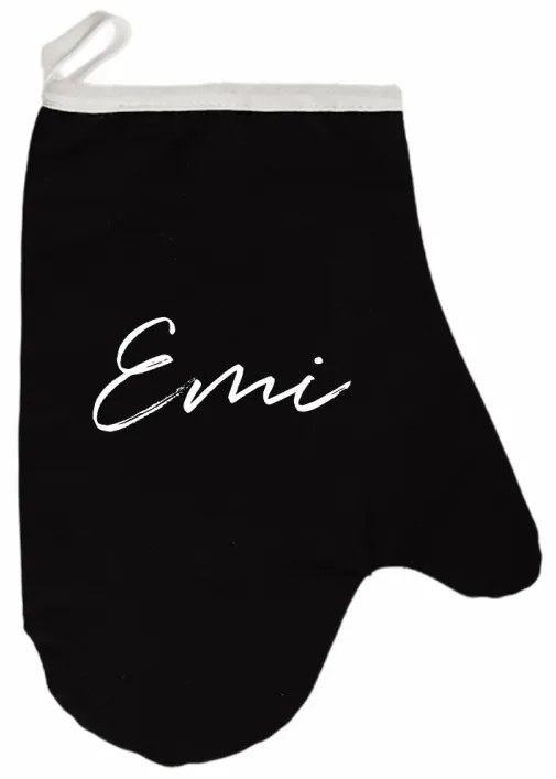 Kuchynská rukavica s vlastným textom EMI, červená