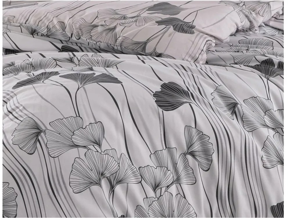 Bavlnené obliečky Ginko Biele 140x200/70x90 cm