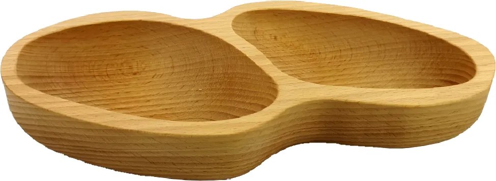 AMADEA Drevená miska v tvare arašidového orieška, oblé dno, masívne drevo, 28x13x4,5 cm