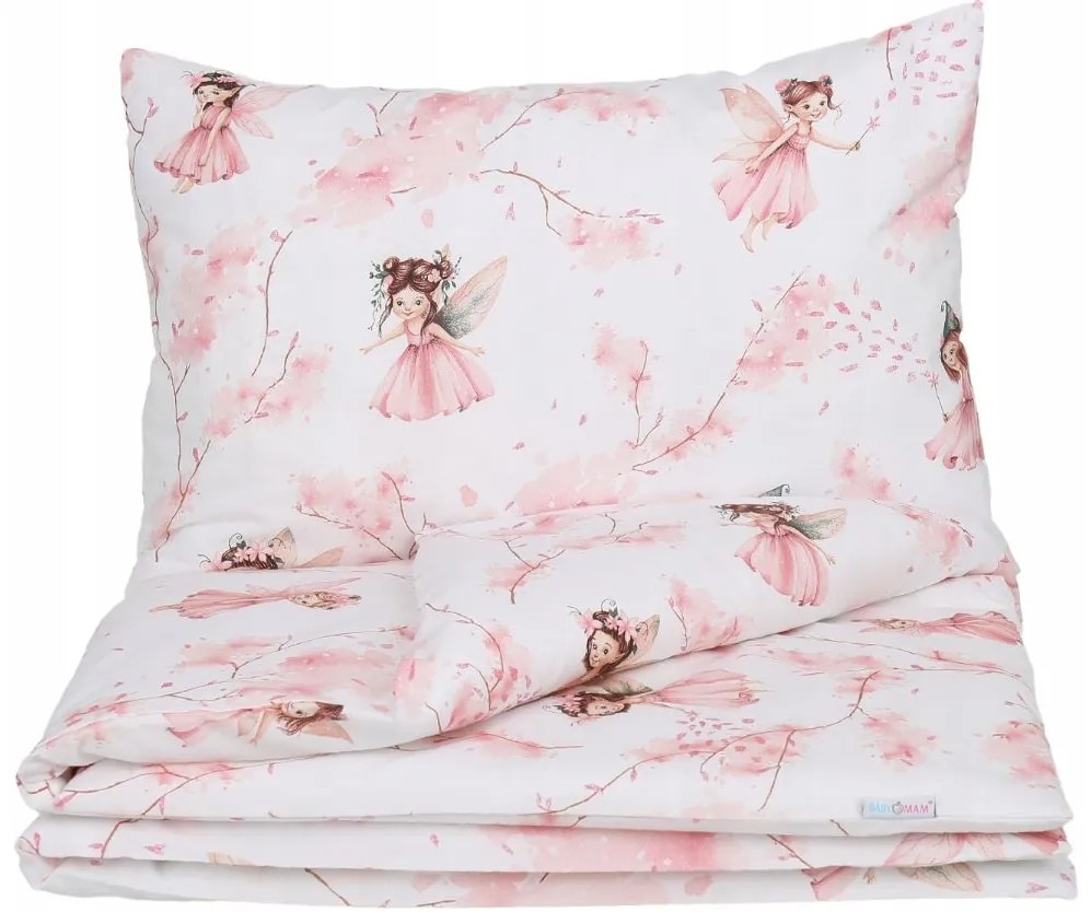 Detské bavlnené obliečky do postieľky 120x90 cm BABYMAM PREMIUM - Lesné víly