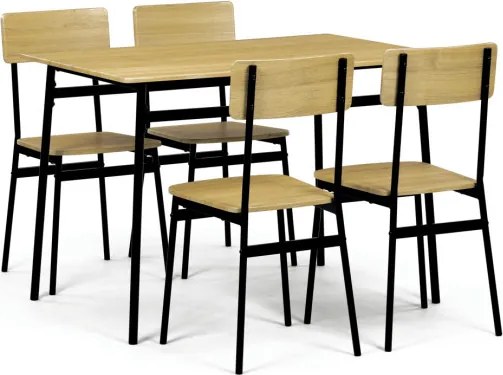 Jedálenský stôl so štyrmi stoličkami AUT-O2155 OAK