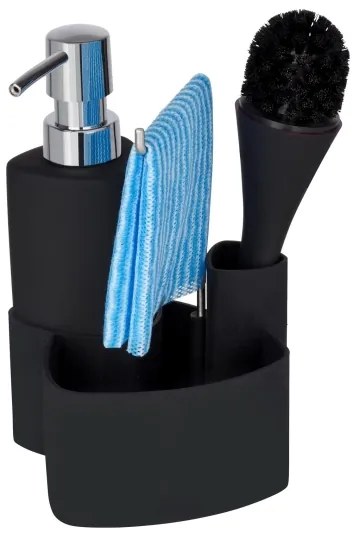 WENKO 3620127800 - Umývacia sada EMPIRE 11x19 cm čierna/strieborná