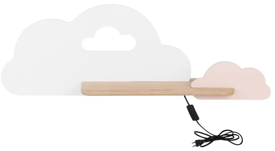 LED Detské nástenné svietidlo s poličkou CLOUD LED/5W/230V biela/ružová