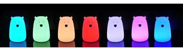 LED RGB Detská dotyková lampička BEAR LED/0,8W/5V modrá
