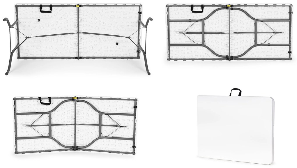 ModernHome Skladací záhradný stôl 153 cm - biely