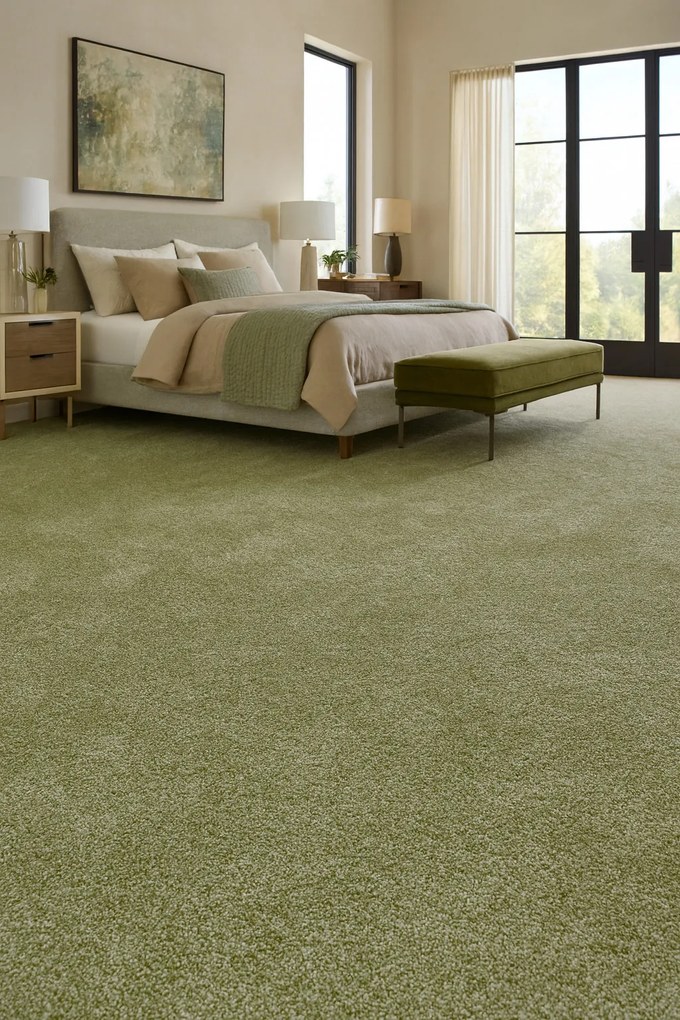 Condor Carpets, Metrážny koberec Prestige 445, na mieru, šíře 4m, zelená, ab (mriežka), detská izba