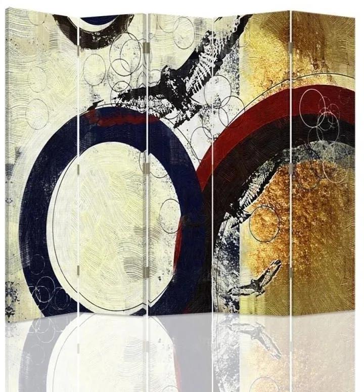 Ozdobný paraván Abstrakce - 180x170 cm, päťdielny, klasický paraván