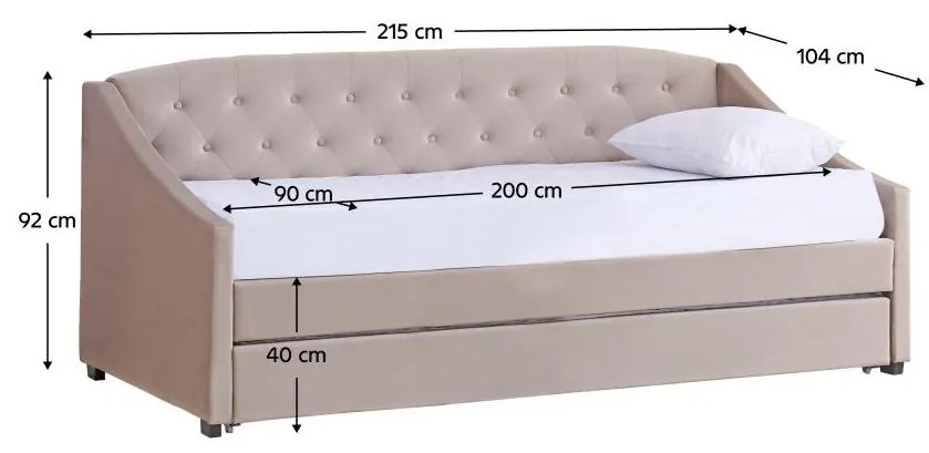 Tempo Kondela Rozkladacia posteľ, hnedosivá Taupe, ALODA