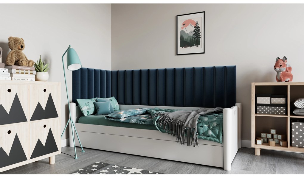 Set 20 čalúnených panelov Quadra 210x90x60 cm (modrá). Akcia -17%. Vlastná spoľahlivá doprava až k Vám domov. 1052010
