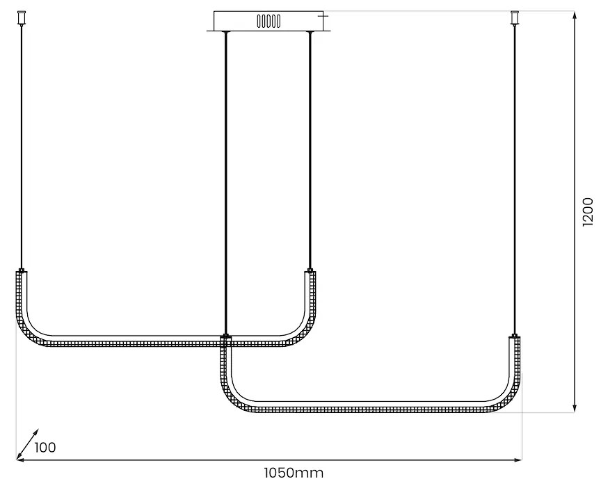 Závesné LED svietidlo Horizon, 2x LED 22w, 4000k, b