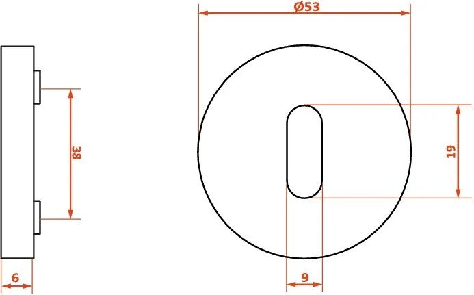 Kuchinox Kuchinox, rozeta ku kľučke pre interiérový kľúč, čierna matná, LAV-LO4_901R