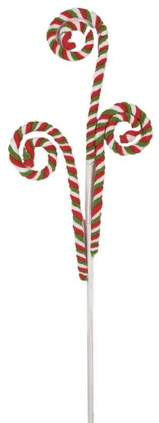 Bielo-červený vianočný zápich lízanky palice Candy - 16*1*68 cm
