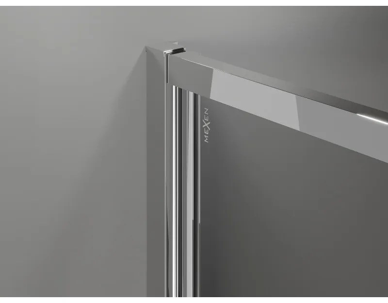 Mexen Exo, dvojkrídlové sprchové dvere 100x200 cm, 6mm číre sklo, chrómový profil, 814-100-000-01-00