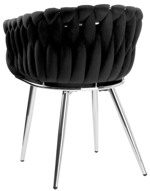Jedálenská stolička COFTON zamatová, strieborná / čierna