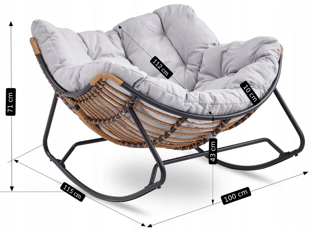 PROXIMA.store - Dizajnové hojdacie záhradné kreslo ELTON FARBA: čierna