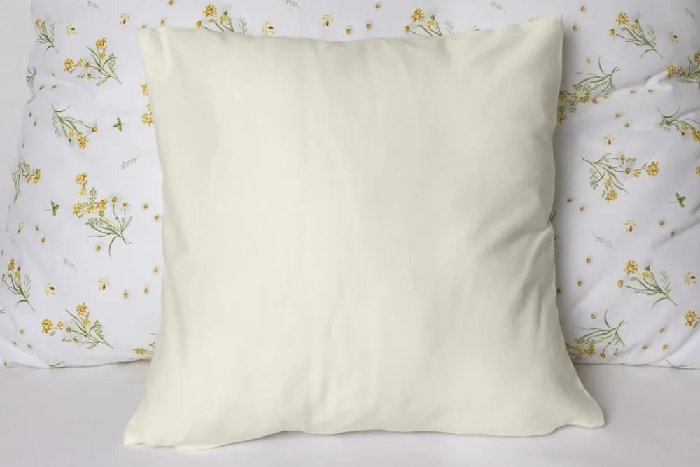 Polášek Jednofarebná obliečka na vankúš Jersey - Biela | 50 x 50 cm