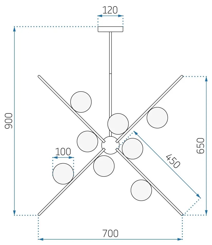 Závesná lampa La Belle XXXVIII biela/čierna