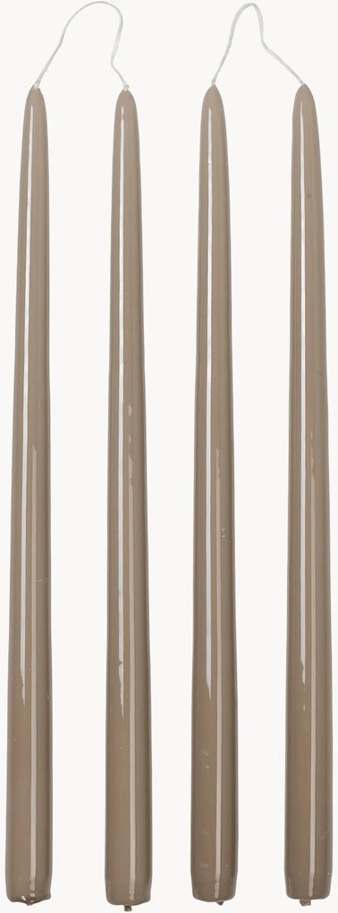 Ručne vyrobené dlhé sviečky Smooth, 4 ks